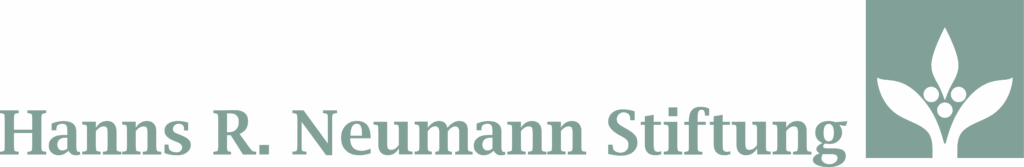 Logo of the Hanns R. Neumann Stiftung in teal and gray, featuring a flower graphic alongside the name of the foundation.