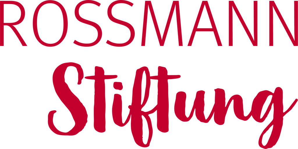 The image features the text "ROSSMANN Stiftung" in bold, stylized red lettering on a black background.