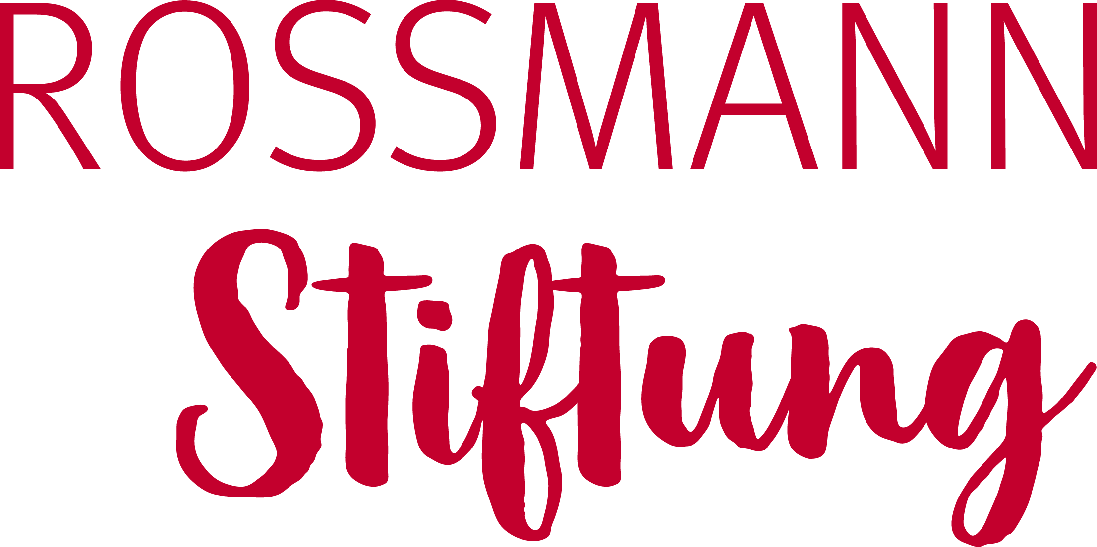 The image features the text "ROSSMANN Stiftung" in bold, stylized red lettering on a black background.