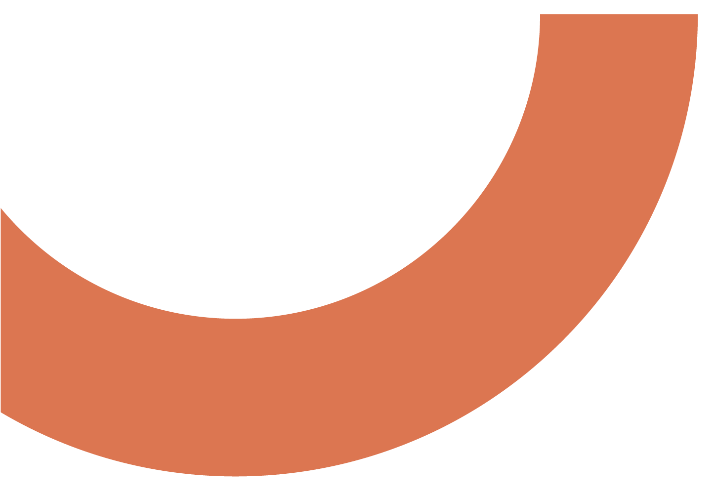 A curved, orange shape with a smooth outline set against a white background.